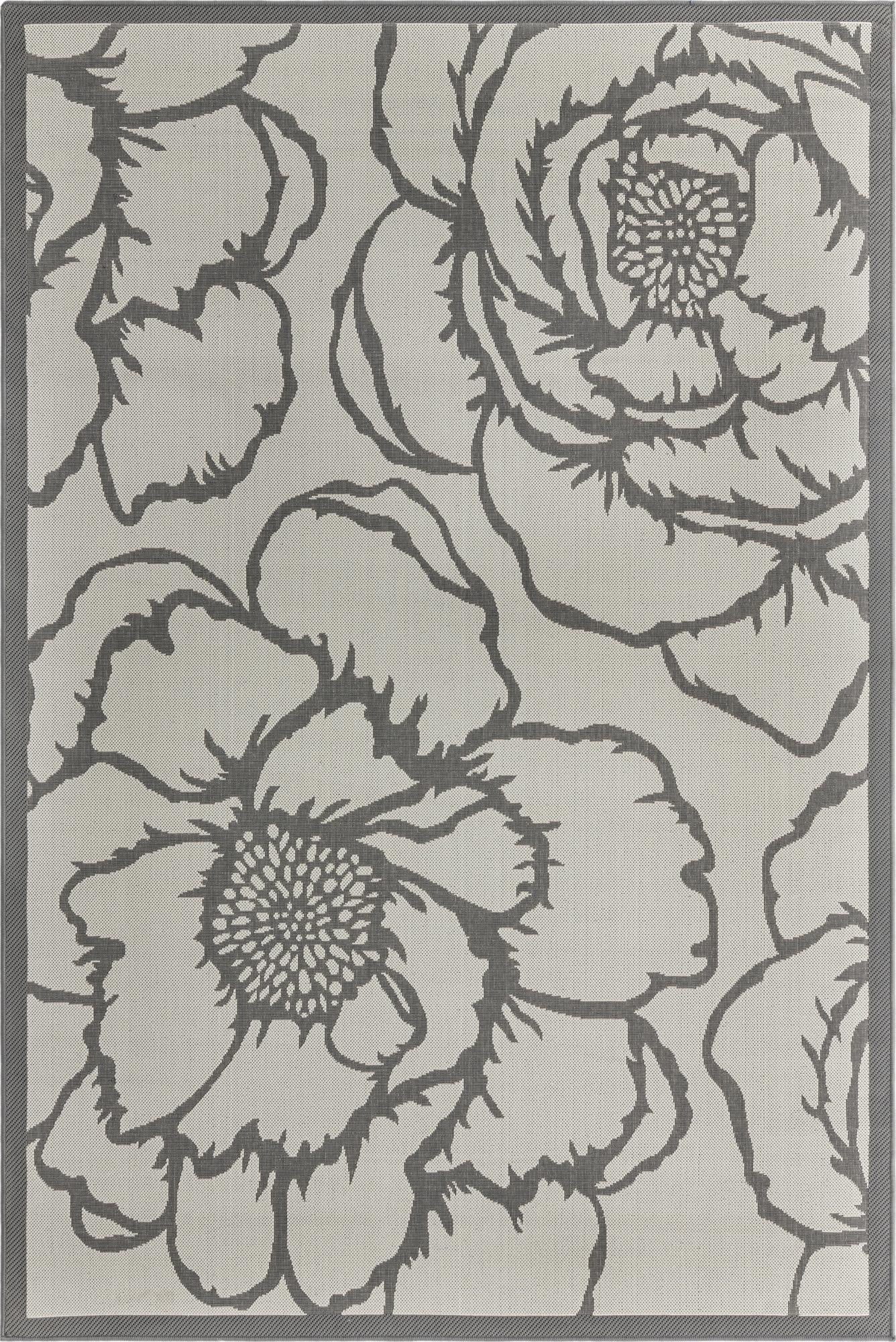  6' x 9'  Washable Botanical Indoor / Outdoor Rug