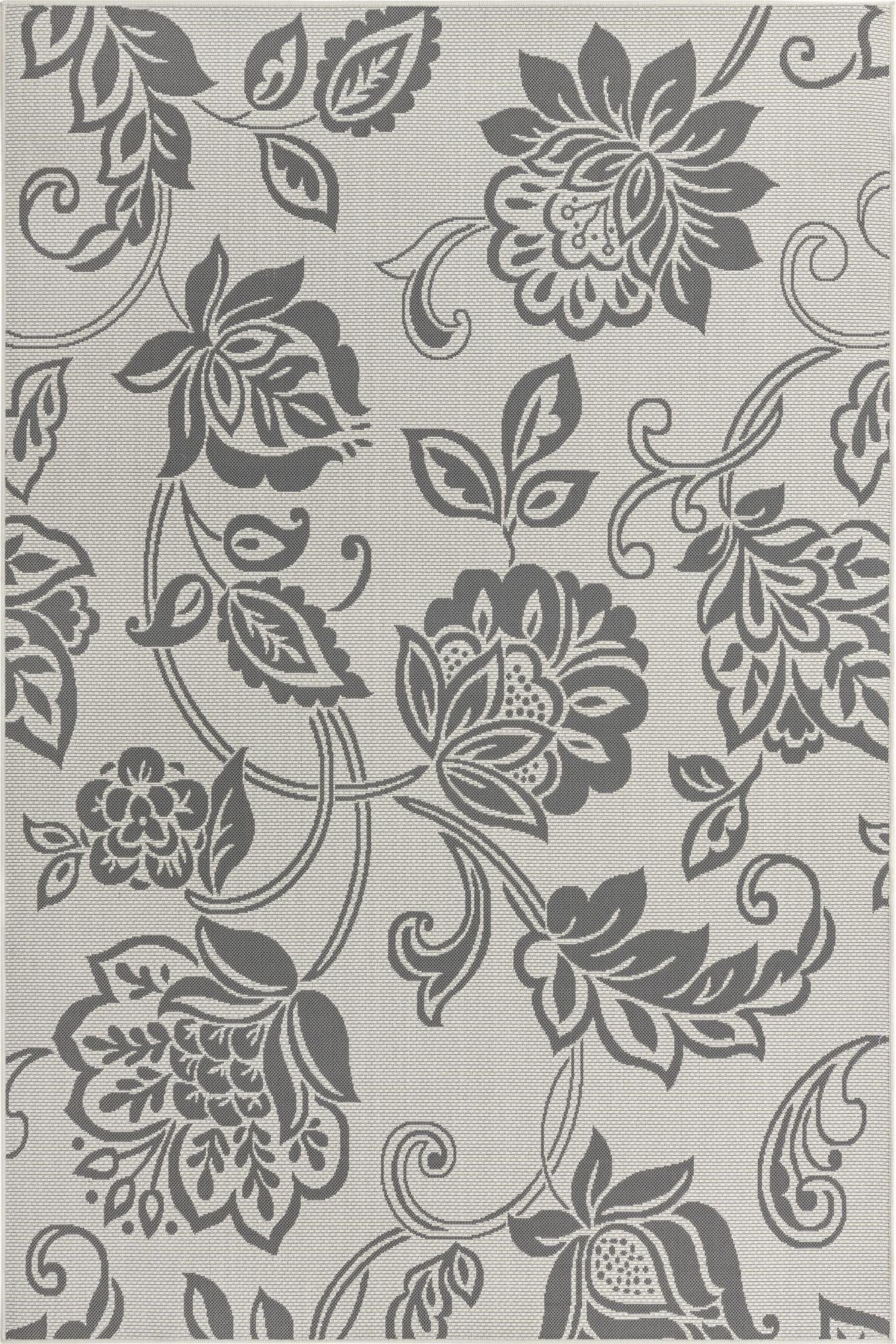  6' x 9'  Washable Botanical Indoor / Outdoor Rug