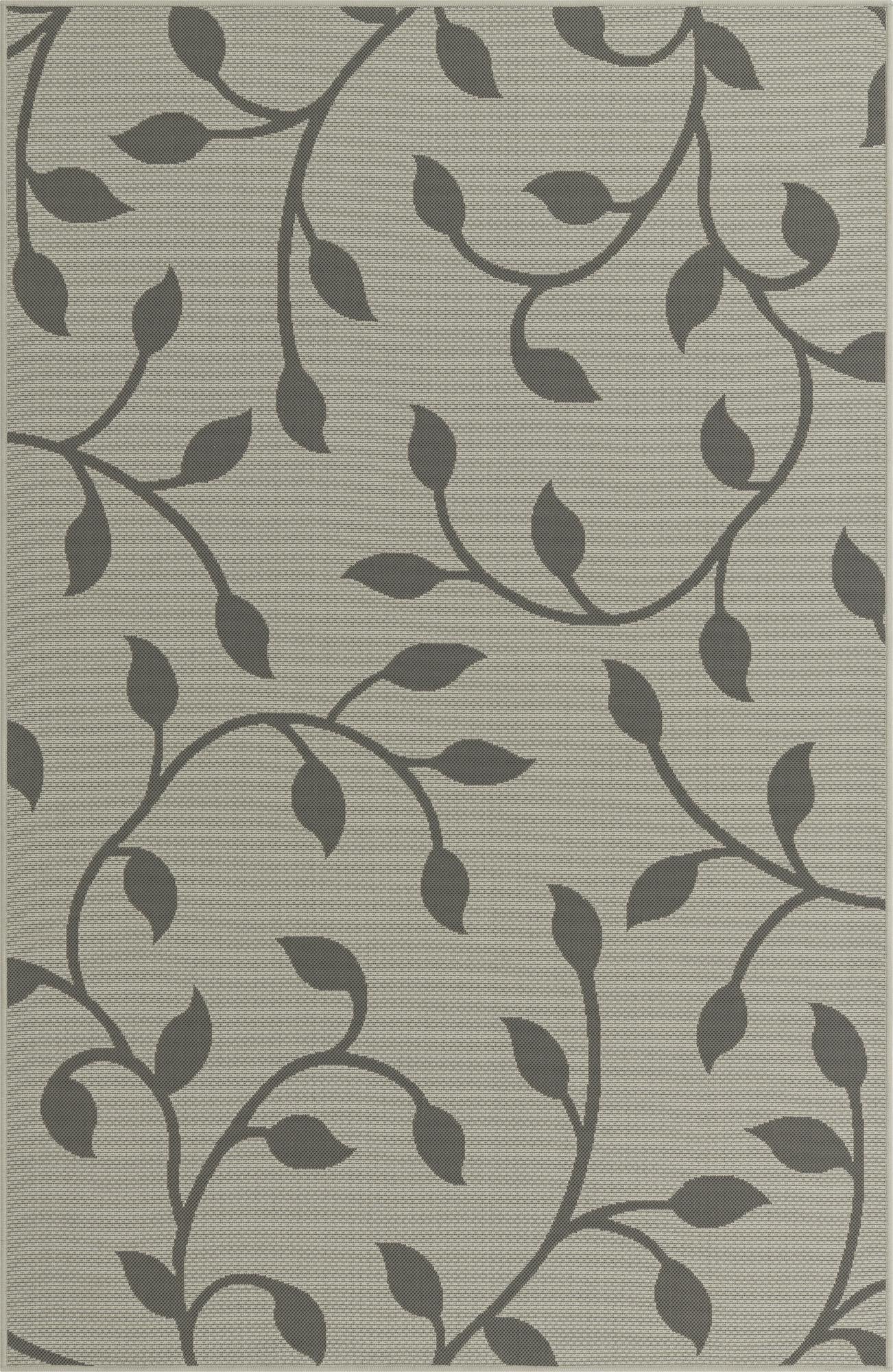  5' 3 x 8'  Washable Botanical Indoor / Outdoor Rug