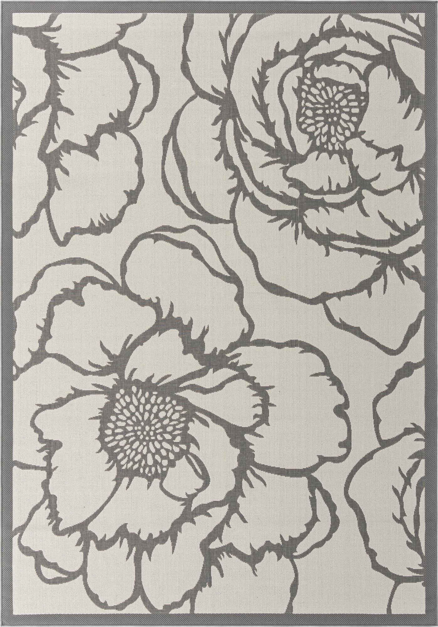  7' x 10'  Washable Botanical Indoor / Outdoor Rug