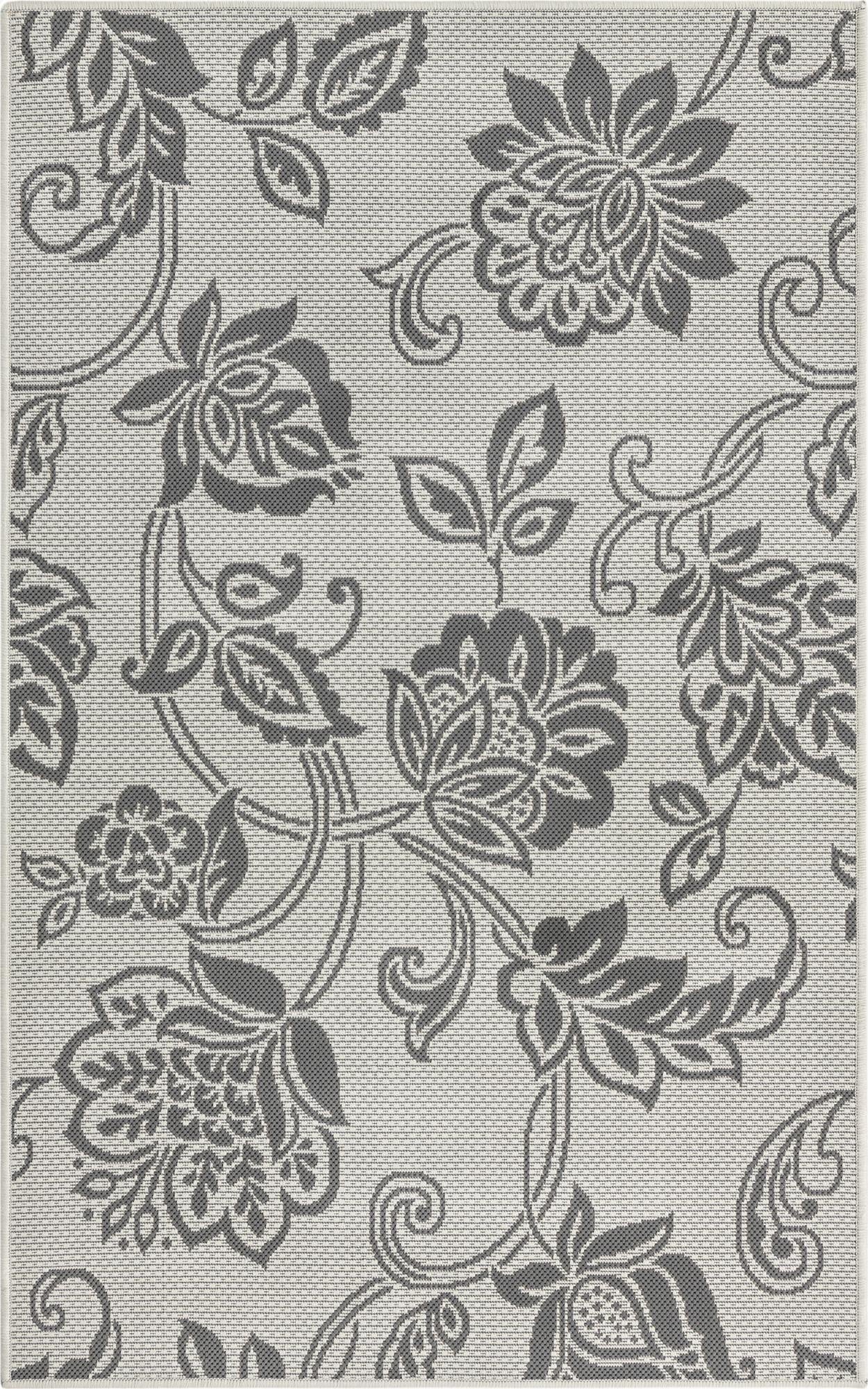  3' 3 x 5'  Washable Botanical Indoor / Outdoor Rug