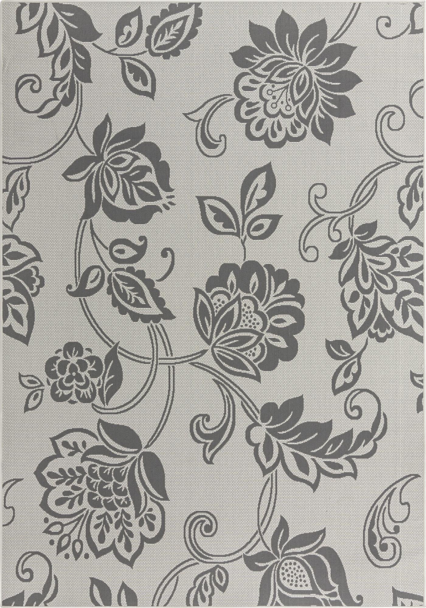  7' x 10'  Washable Botanical Indoor / Outdoor Rug