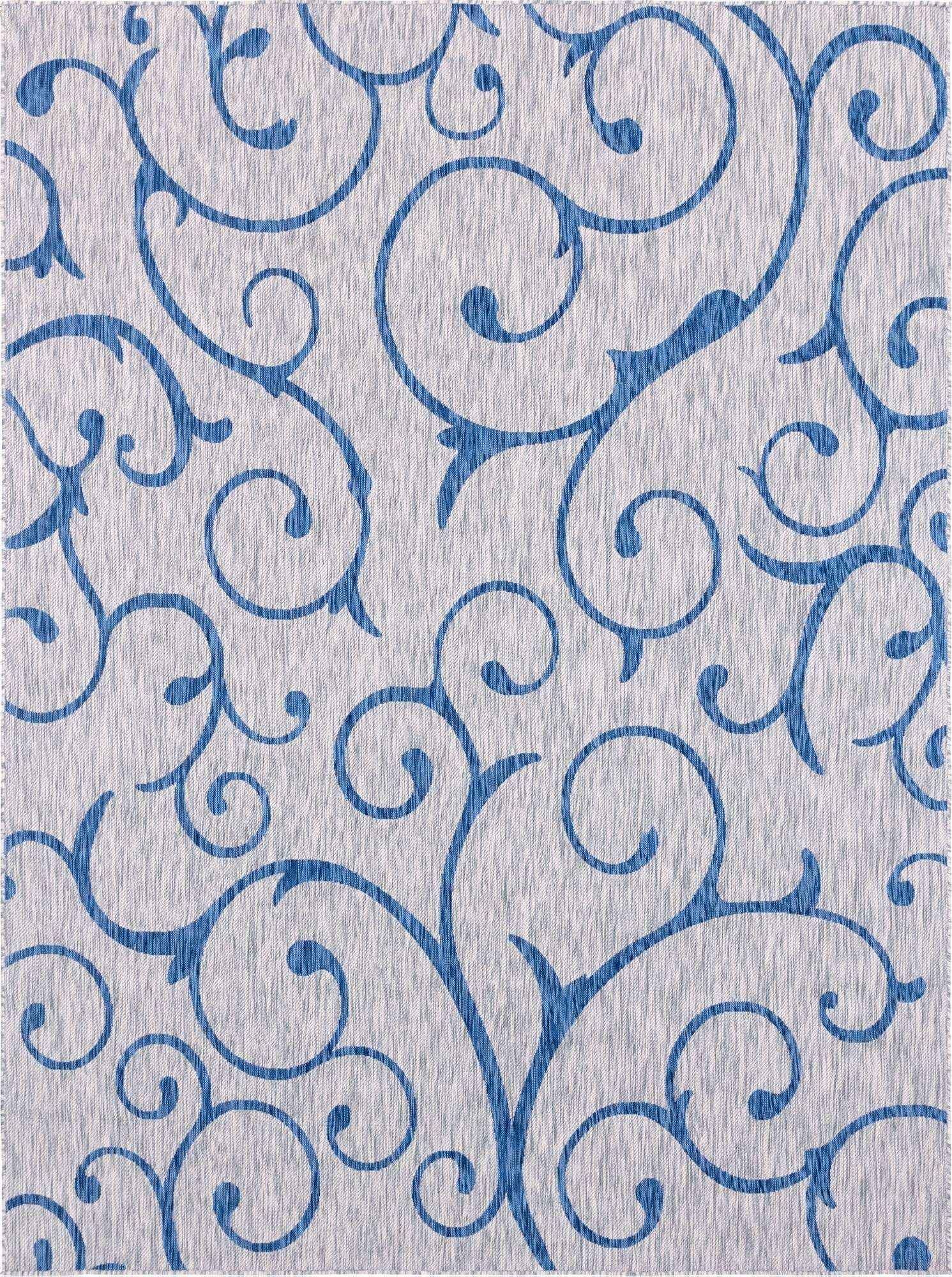 Primary image  9' x 12'  Washable Botanical Indoor / Outdoor Rug