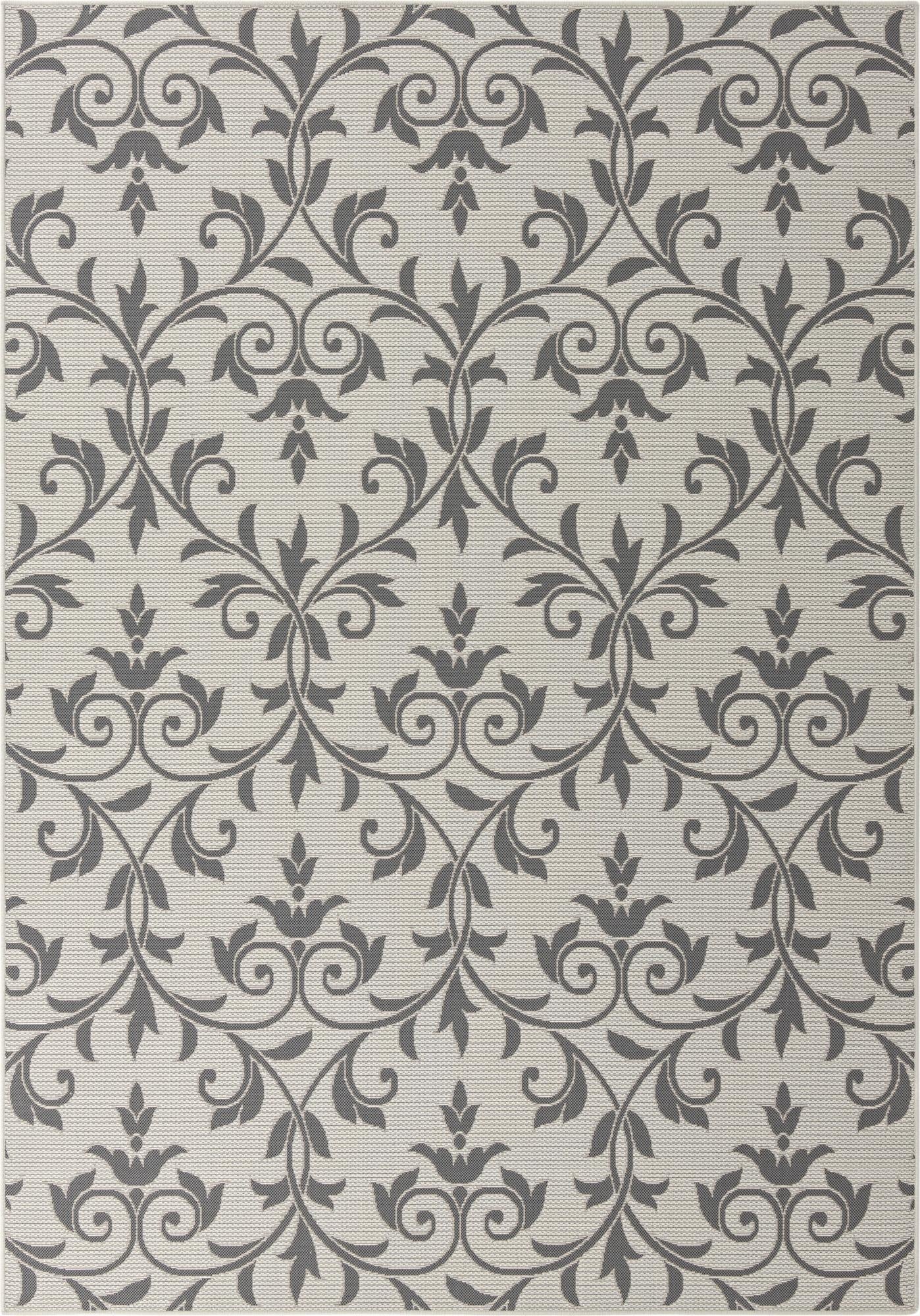  7' x 10'  Washable Botanical Indoor / Outdoor Rug