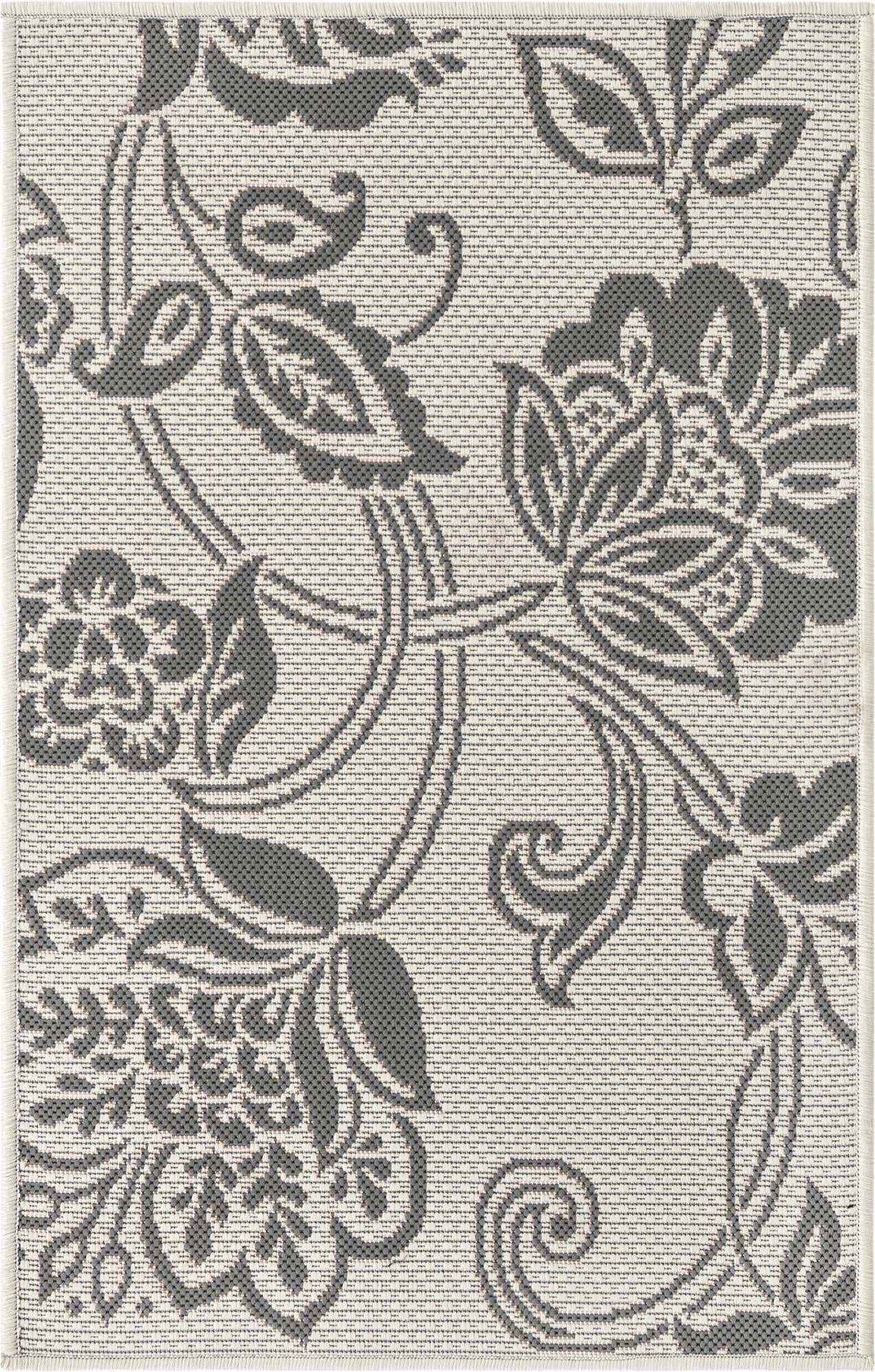  2' x 3'  Washable Botanical Indoor / Outdoor Rug
