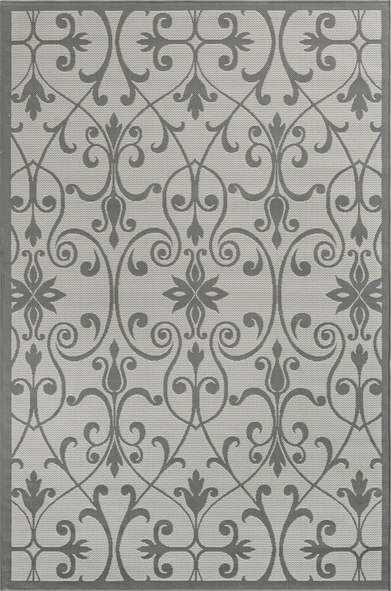  6' x 9'  Washable Botanical Indoor / Outdoor Rug