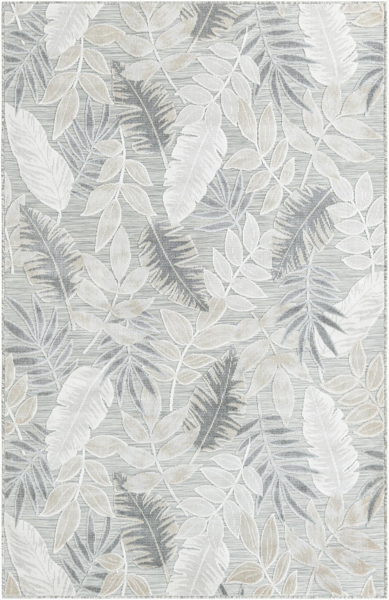  5' 2 x 8'  Washable Botanical Indoor / Outdoor Rug