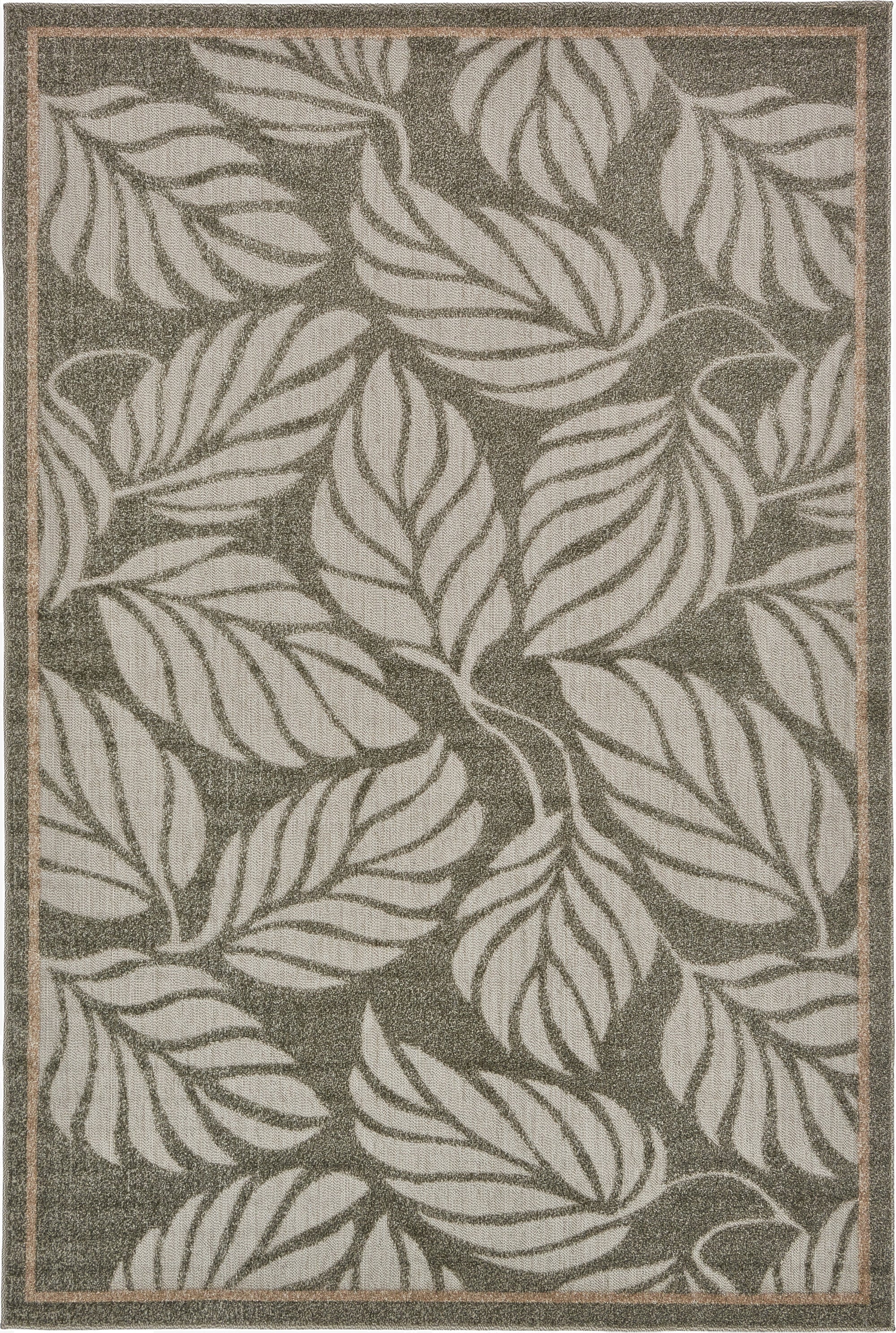  6' x 9'  Washable Botanical Indoor / Outdoor Rug