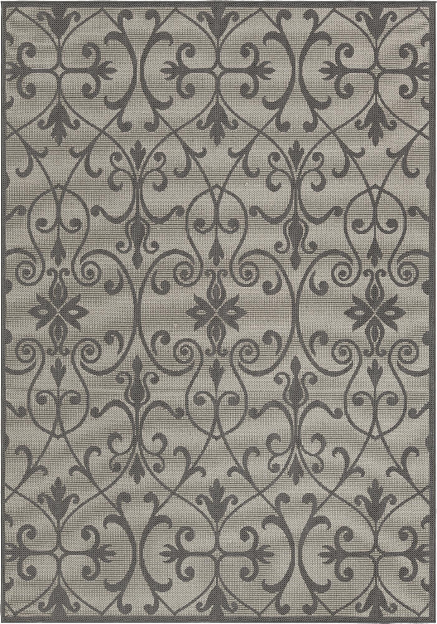  7' x 10'  Washable Botanical Indoor / Outdoor Rug