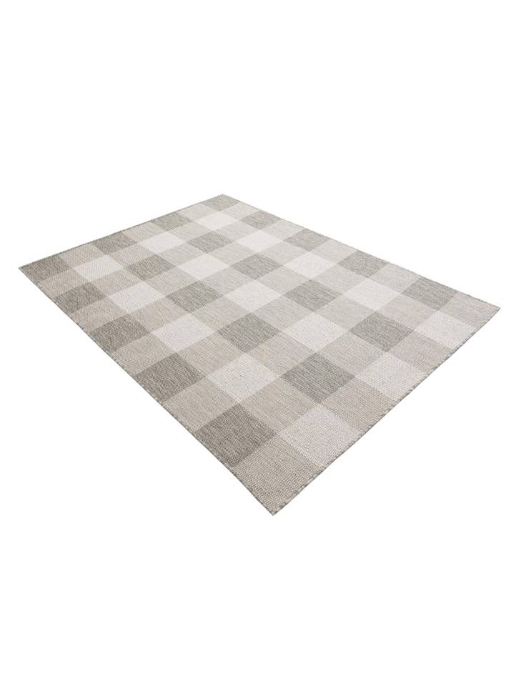 5' 3 x 7'  Washable Checkered Indoor / Outdoor Rug
