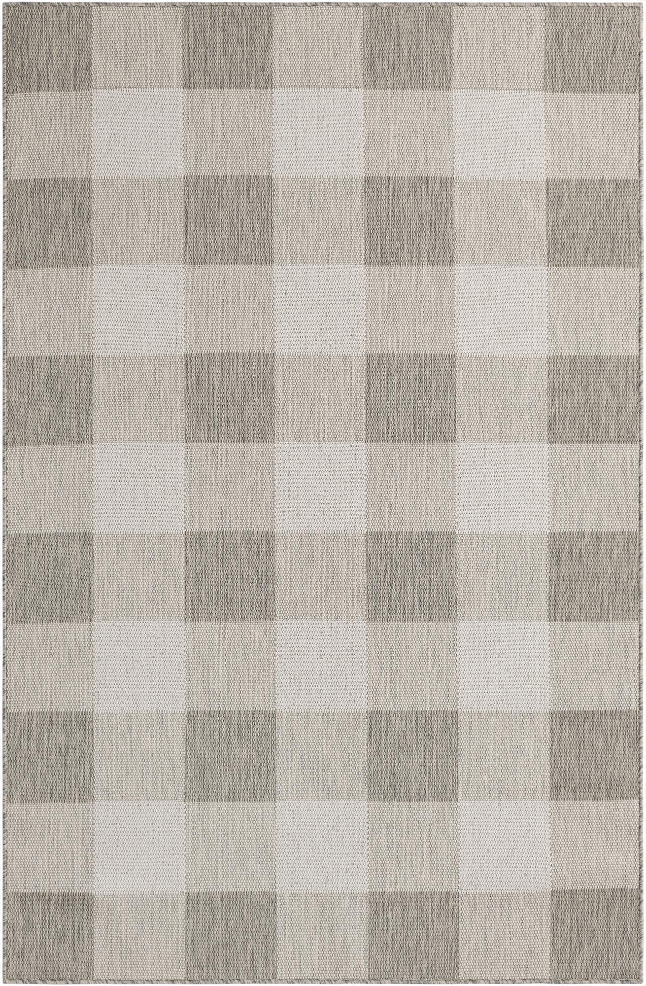  5' 3 x 8'  Washable Checkered Indoor / Outdoor Rug