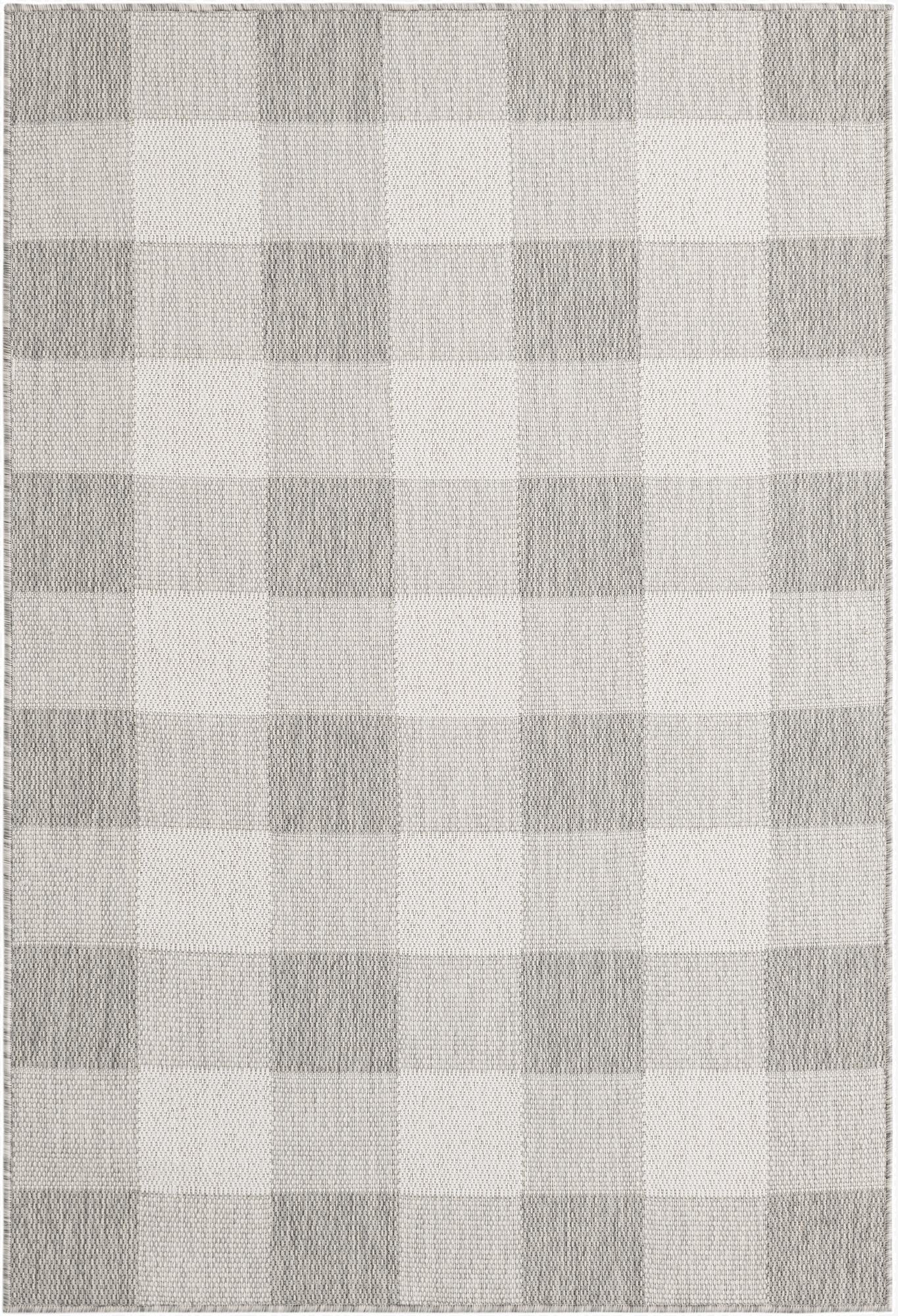  4' x 6'  Washable Checkered Indoor / Outdoor Rug