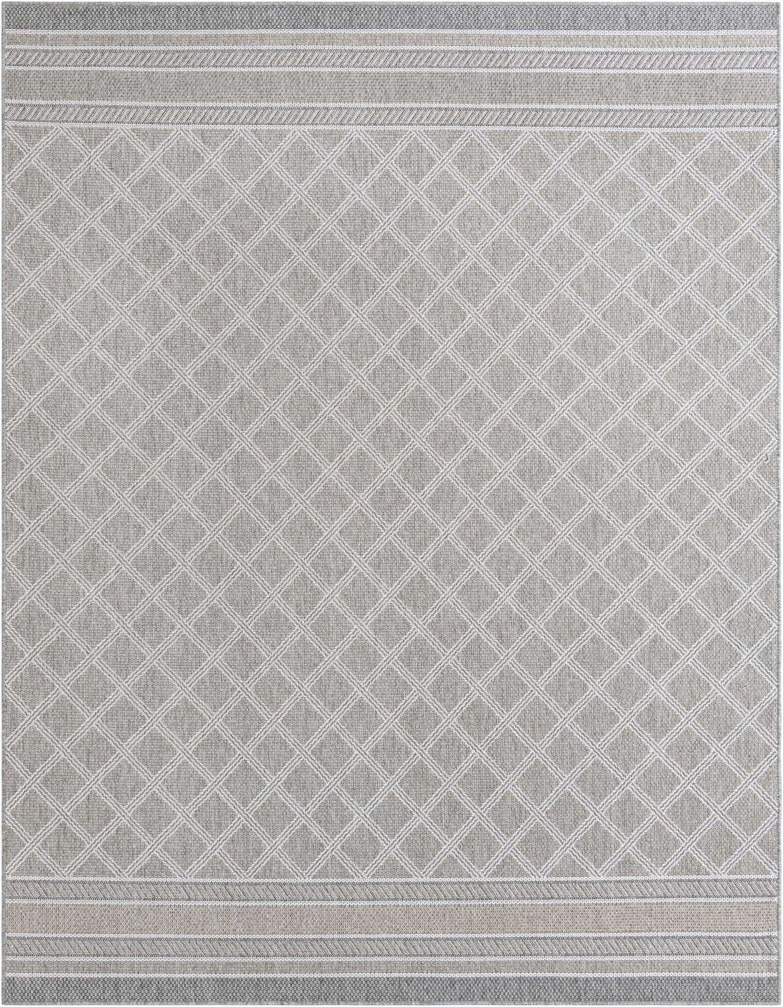 Primary image  7' 10 x 10'  Washable Lattice Indoor / Outdoor Rug