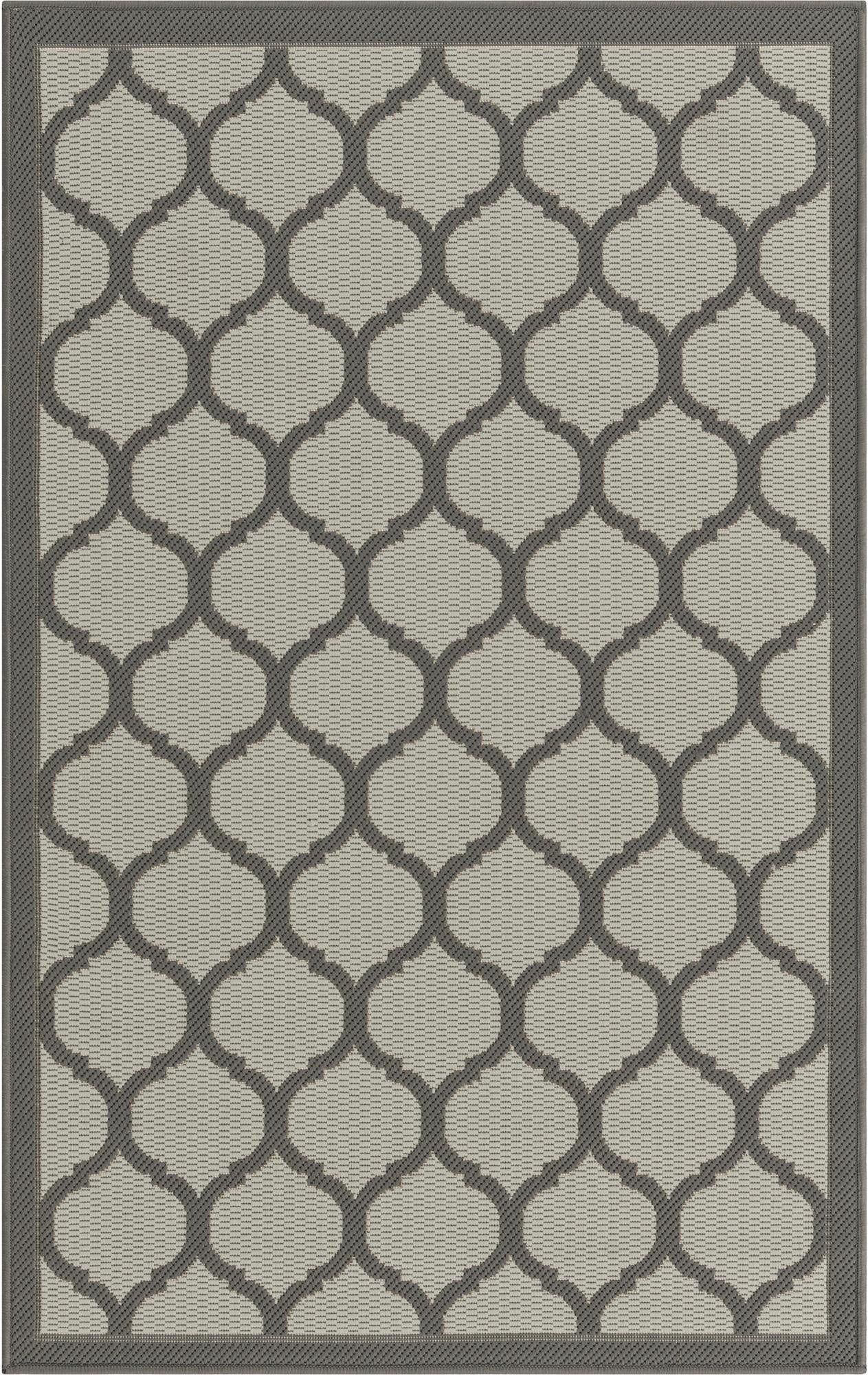  3' 3 x 5'  Washable Lattice Indoor / Outdoor Rug
