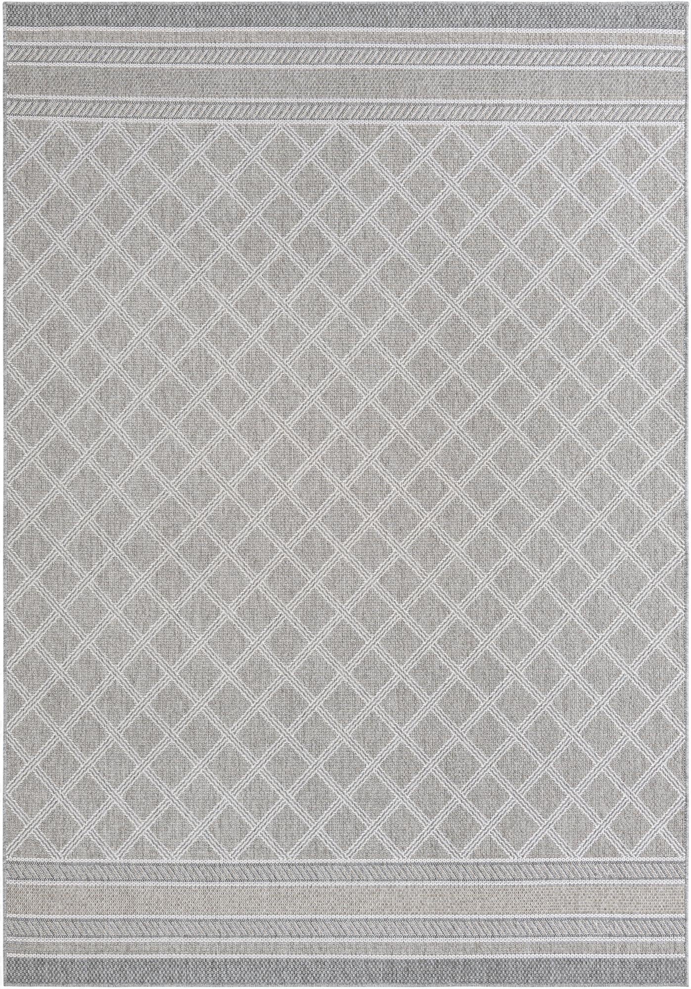  7' 1 x 10'  Washable Lattice Indoor / Outdoor Rug