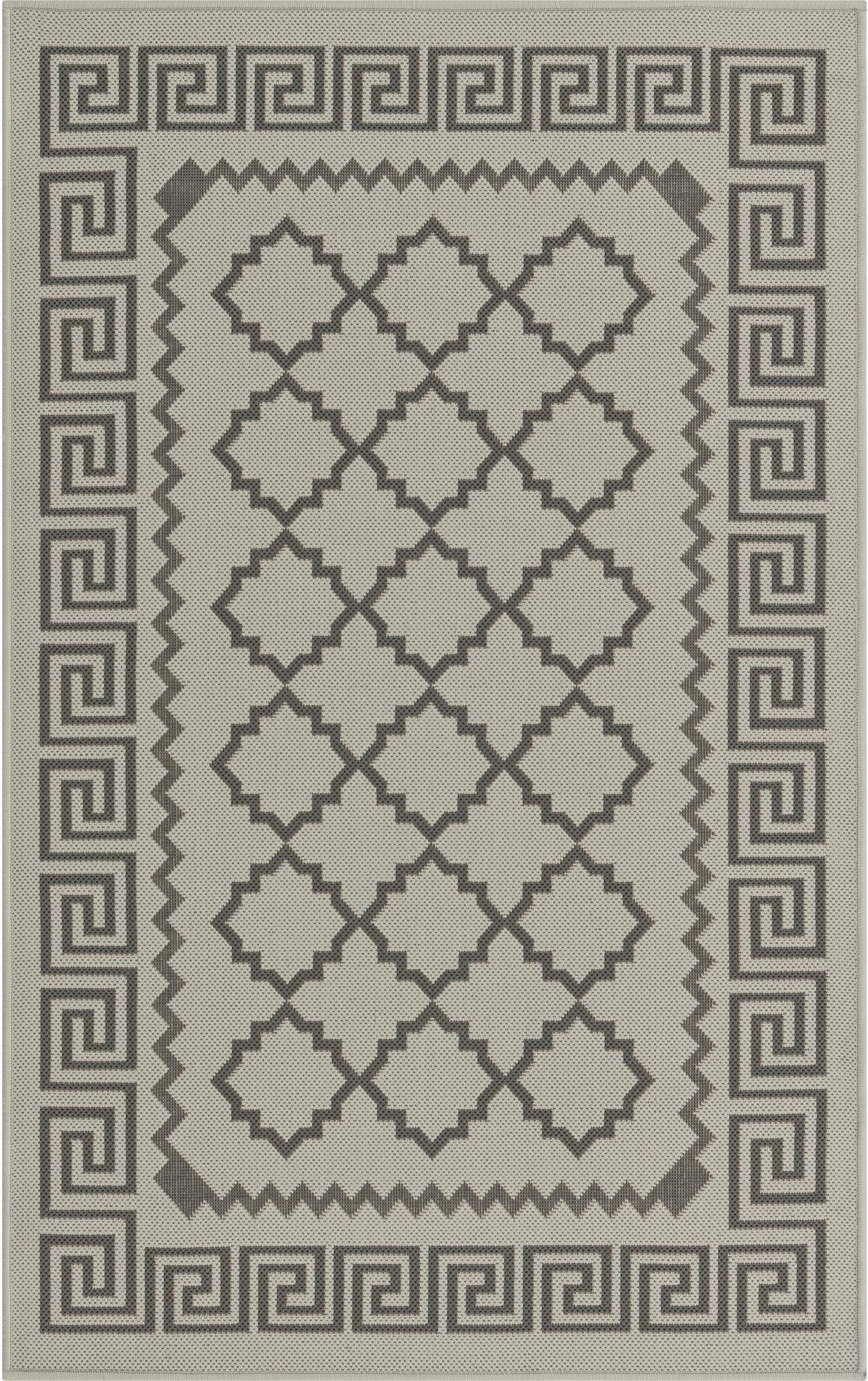  3' 3 x 5'  Washable Lattice Indoor / Outdoor Rug