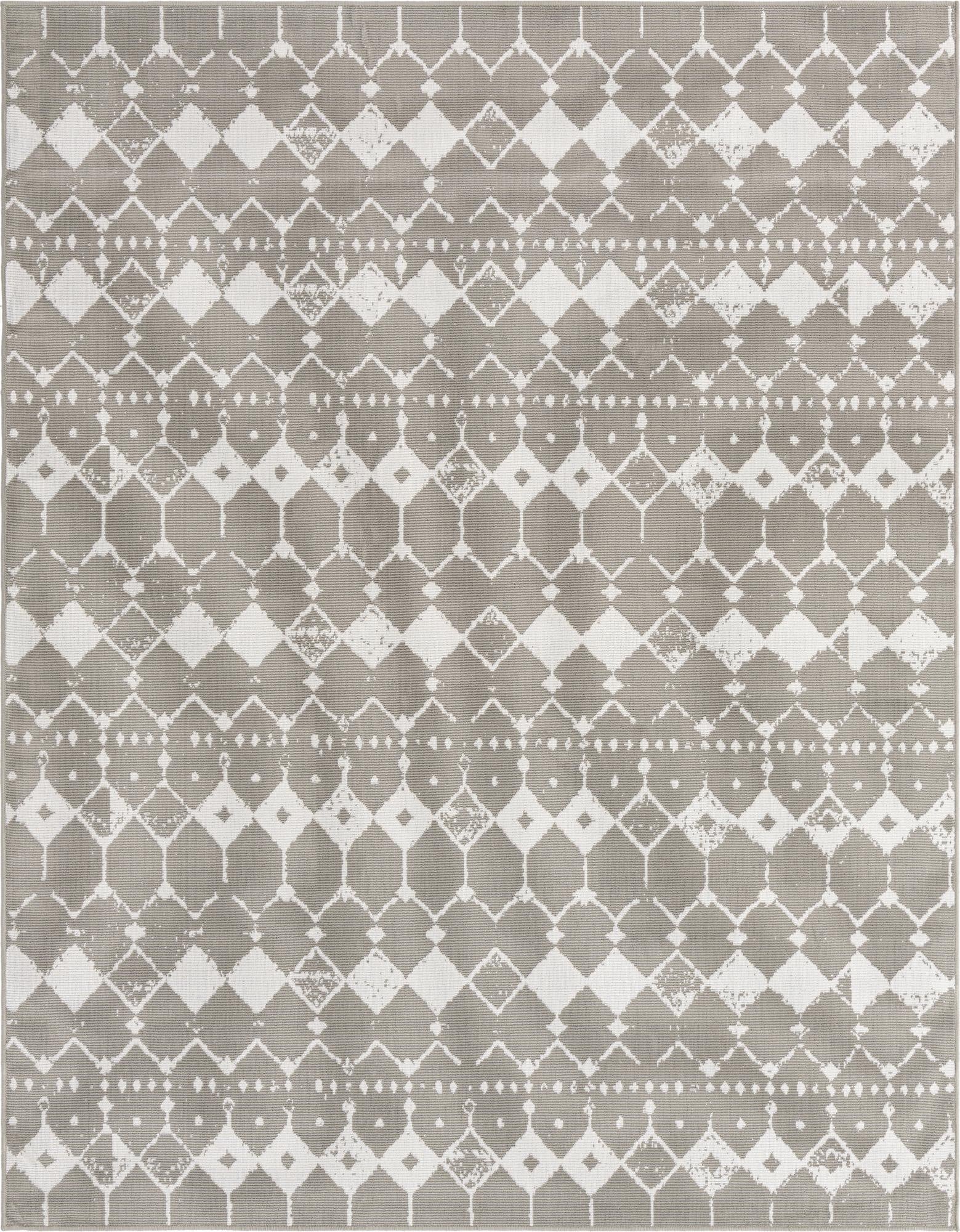  7' 10 x 10'  Washable Lattice Indoor / Outdoor Rug
