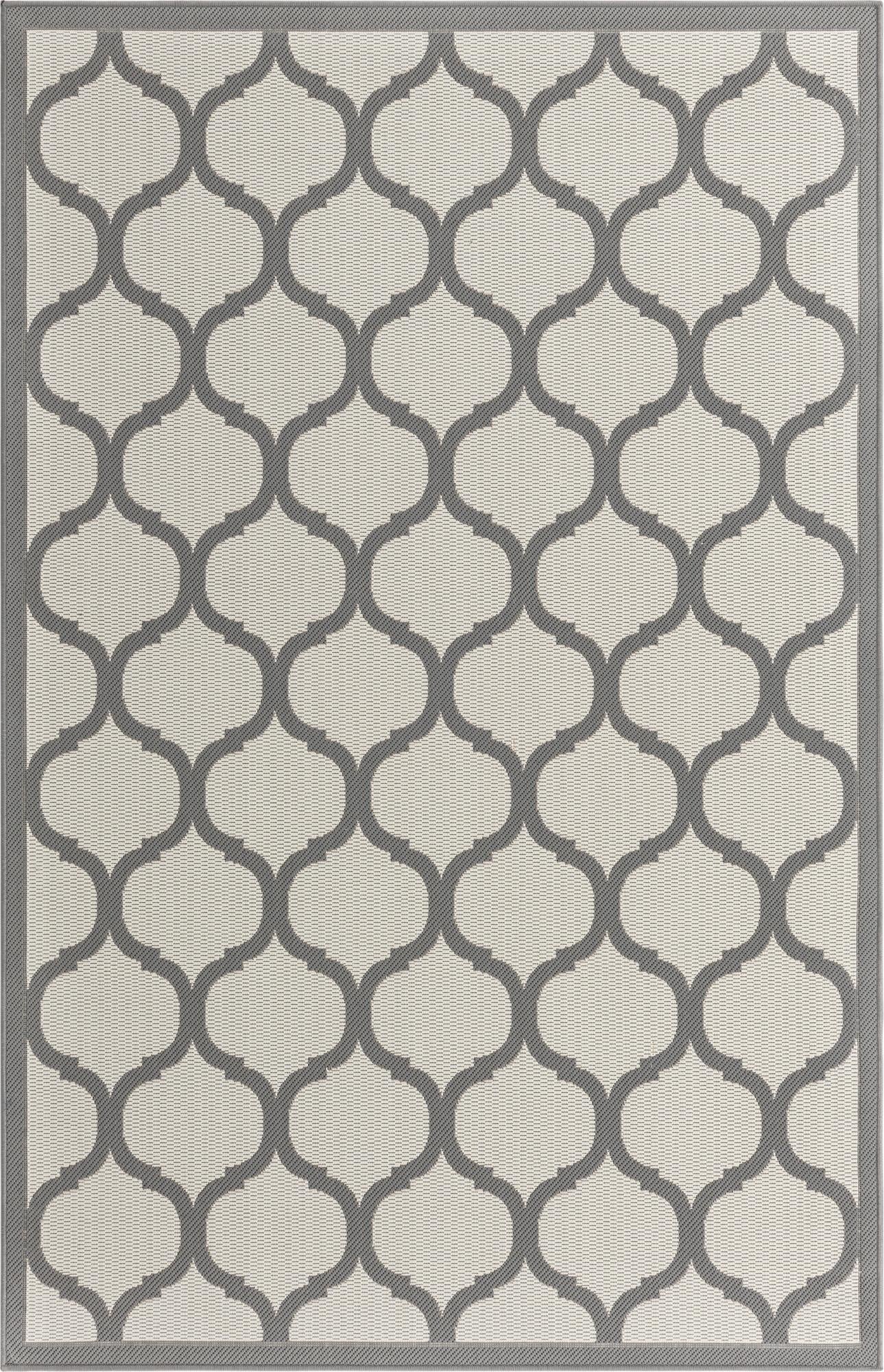  5' 3 x 8'  Washable Lattice Indoor / Outdoor Rug
