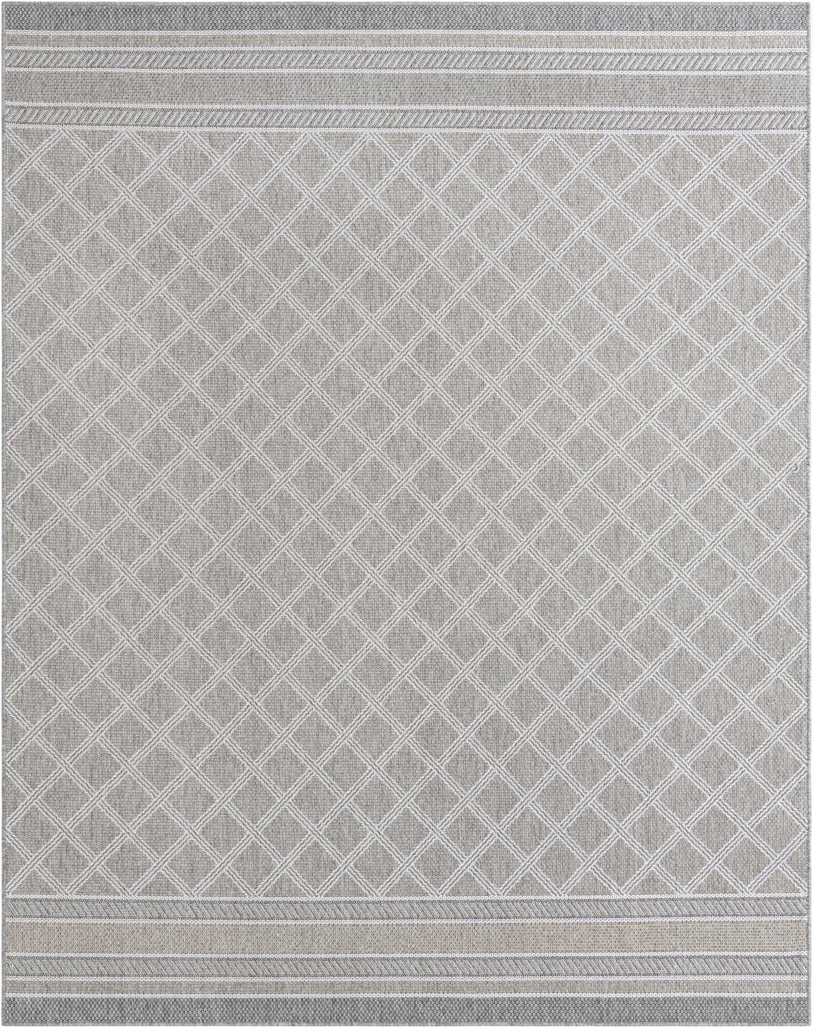 Primary image  7' 10 x 10'  Washable Lattice Indoor / Outdoor Rug