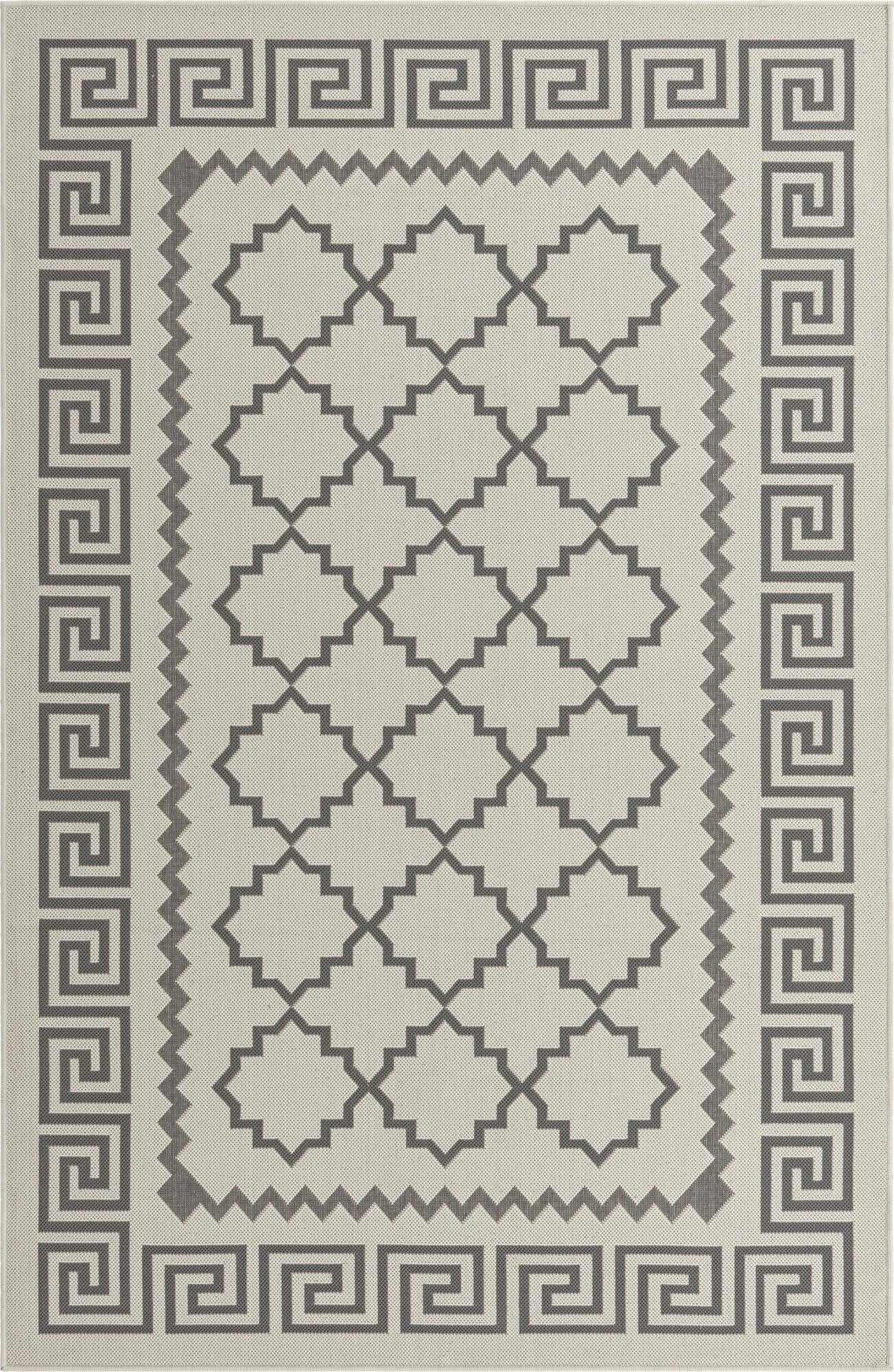  5' 3 x 8'  Washable Lattice Indoor / Outdoor Rug