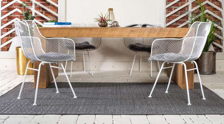 Gray 6' x 9' Modern Indoor / Outdoor Rug | Rugs.com