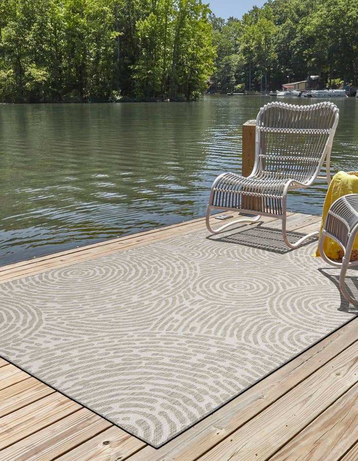 Detail image of  4' x 6'  Washable Modern Indoor / Outdoor Rug