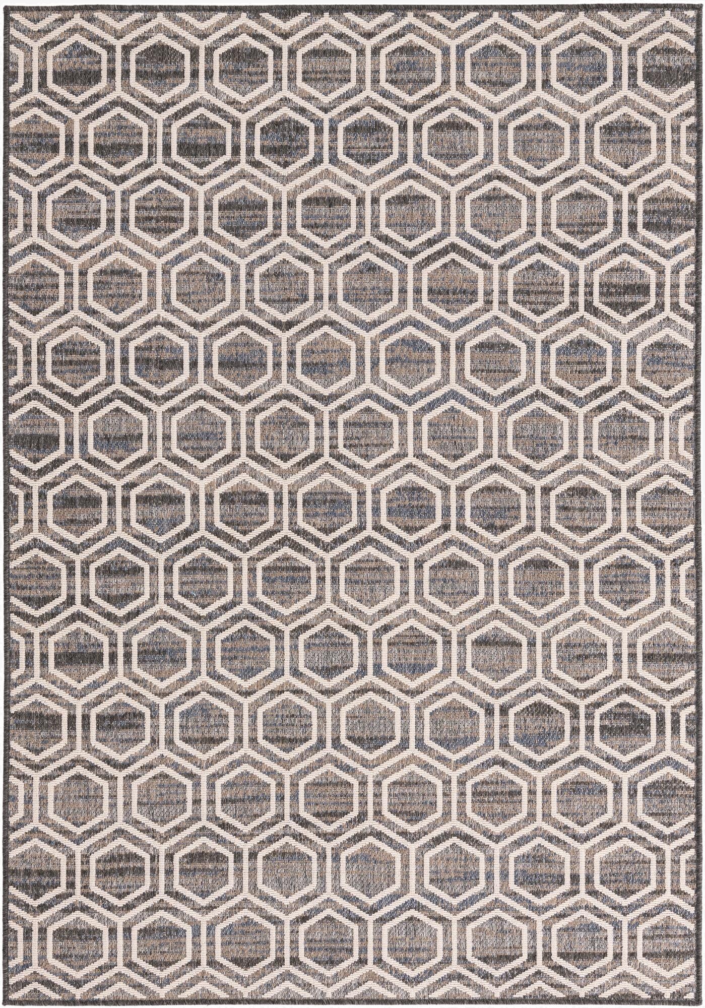  5' 3 x 7' 8  Washable Modern Indoor / Outdoor Rug