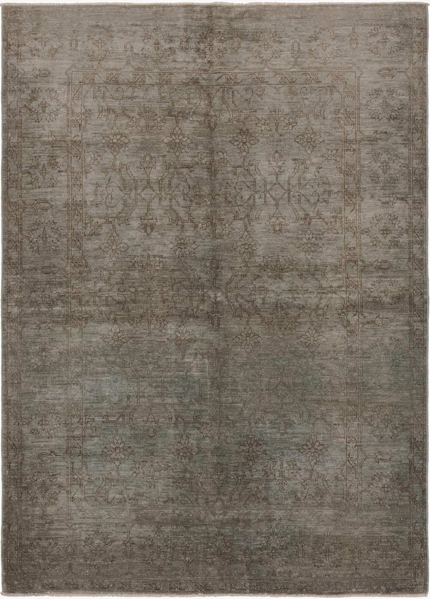  4' 9 x 6' 6  Hand Knotted Over-Dyed Ziegler Rug