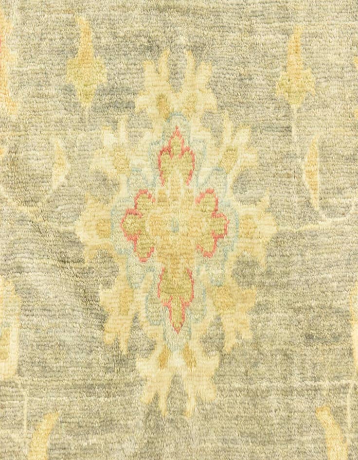 Detail image of  6' 5 x 9' 9  Hand Knotted Peshawar Ziegler Rug
