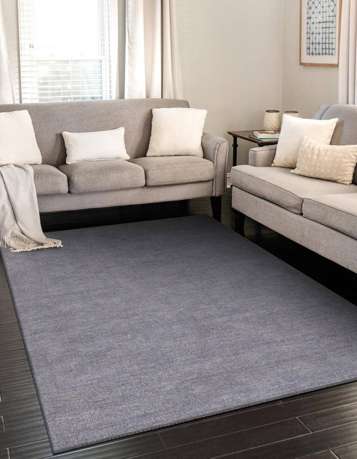 Detail image of  3' 3 x 5' 3  Hand Knotted Solid Gabbeh Wool Rug