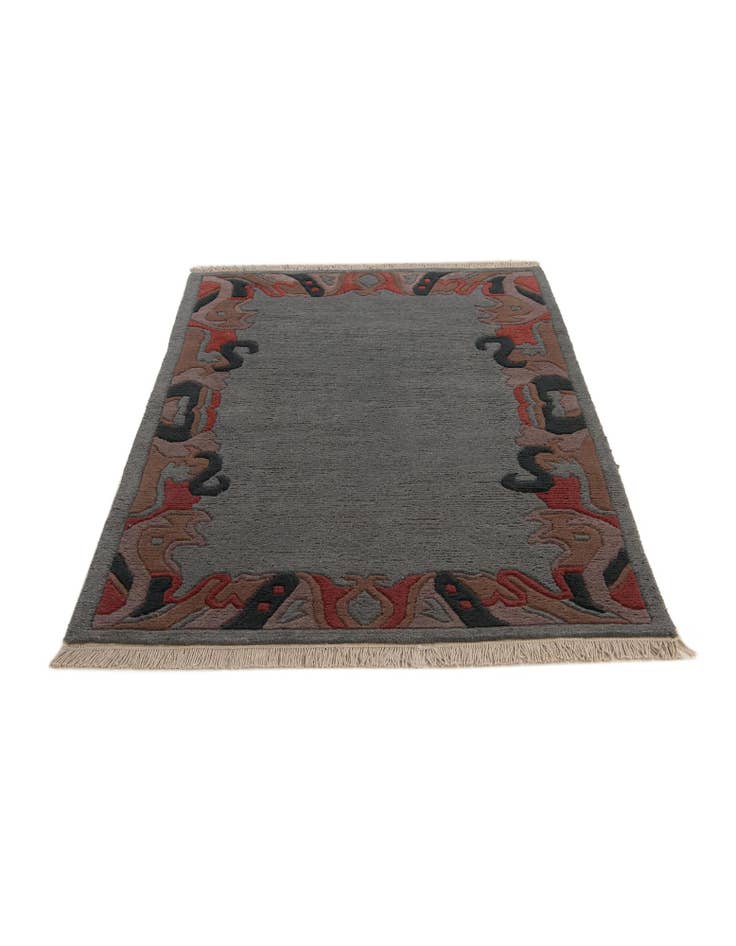 Detail image of  4' x 5' 10  Hand Knotted Tibet Wool Rug