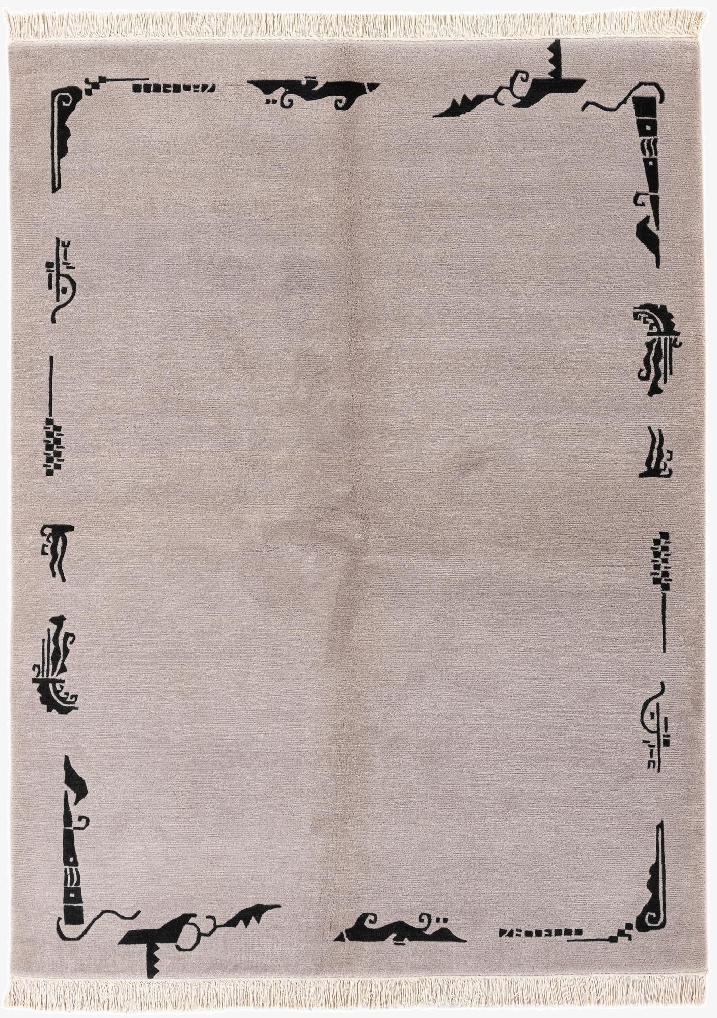  5' 7 x 7' 5  Hand Knotted Tibet Wool Rug