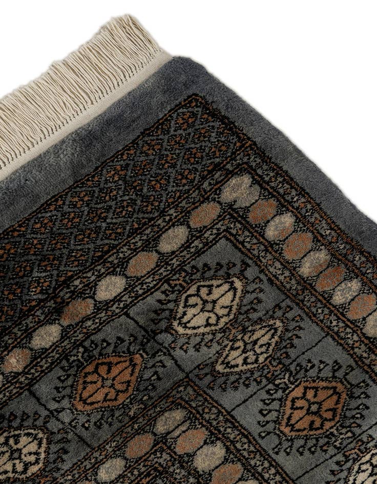 Detail image of  7' 6 x 9' 8  Hand Knotted Torkaman Persian Wool Rug