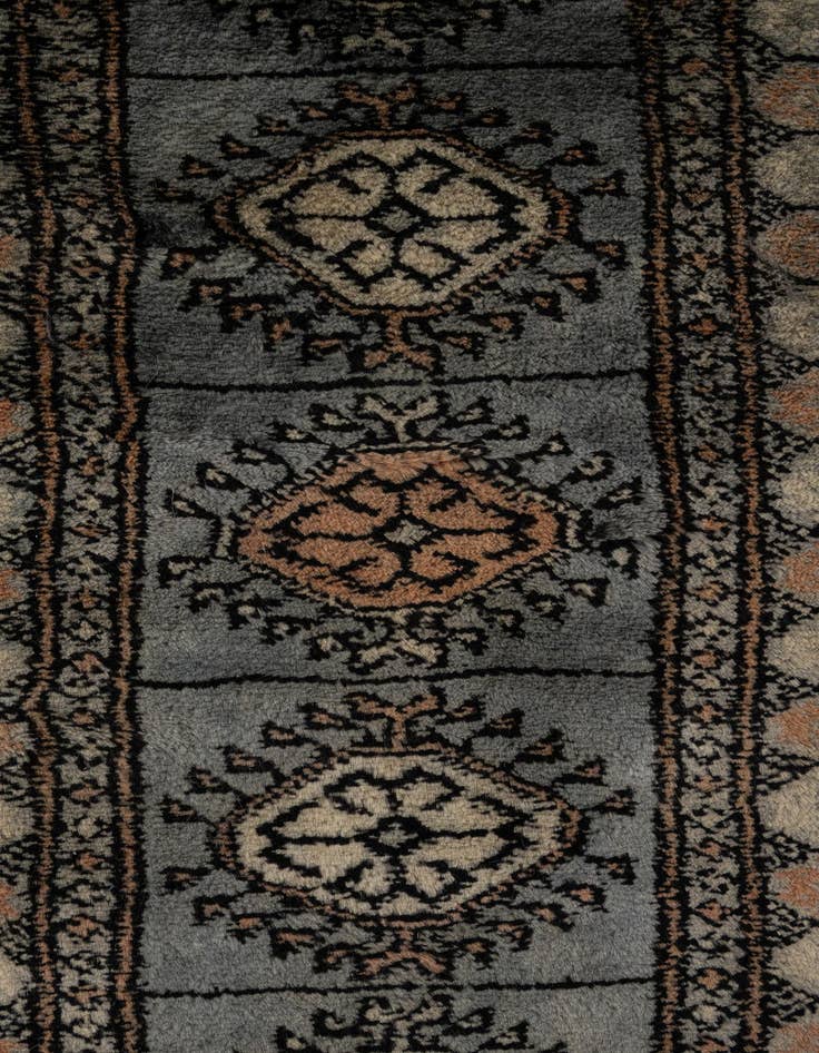 Detail image of  7' 6 x 9' 8  Hand Knotted Torkaman Persian Wool Rug