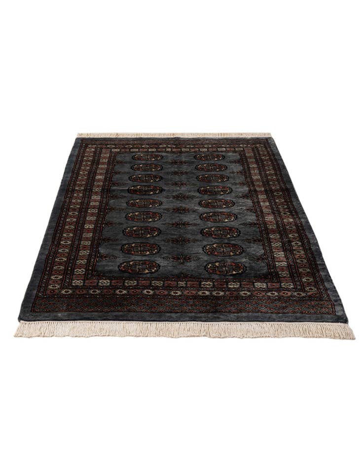 Detail image of  4' 3 x 5' 11  Hand Knotted Torkaman Persian Wool Rug