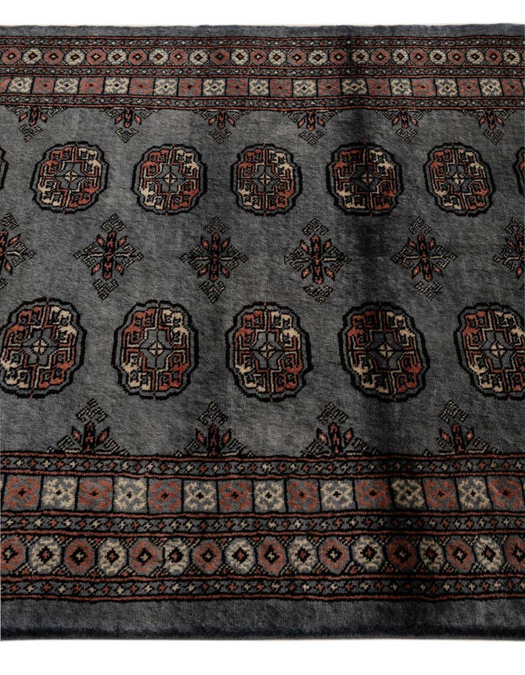 Detail image of  4' 3 x 5' 11  Hand Knotted Torkaman Persian Wool Rug