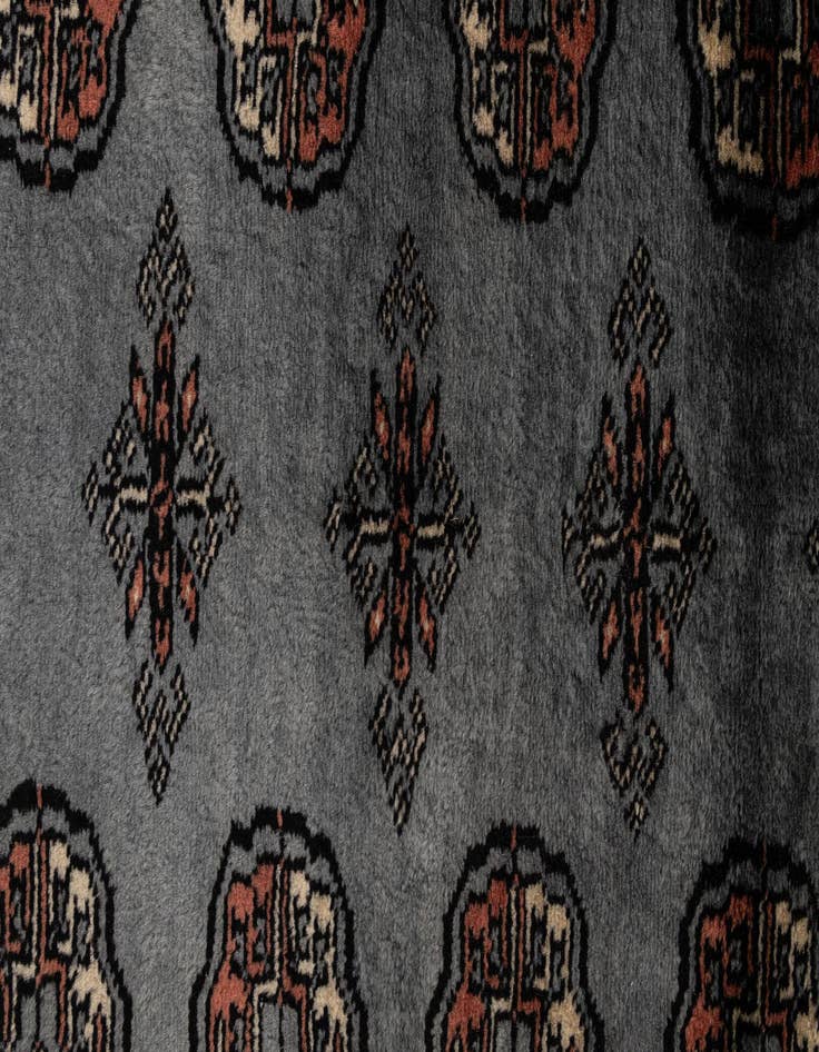 Detail image of  4' 3 x 5' 11  Hand Knotted Torkaman Persian Wool Rug