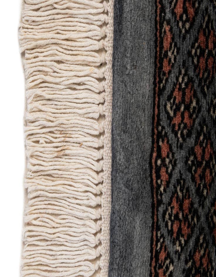 Detail image of  4' 3 x 5' 11  Hand Knotted Torkaman Persian Wool Rug