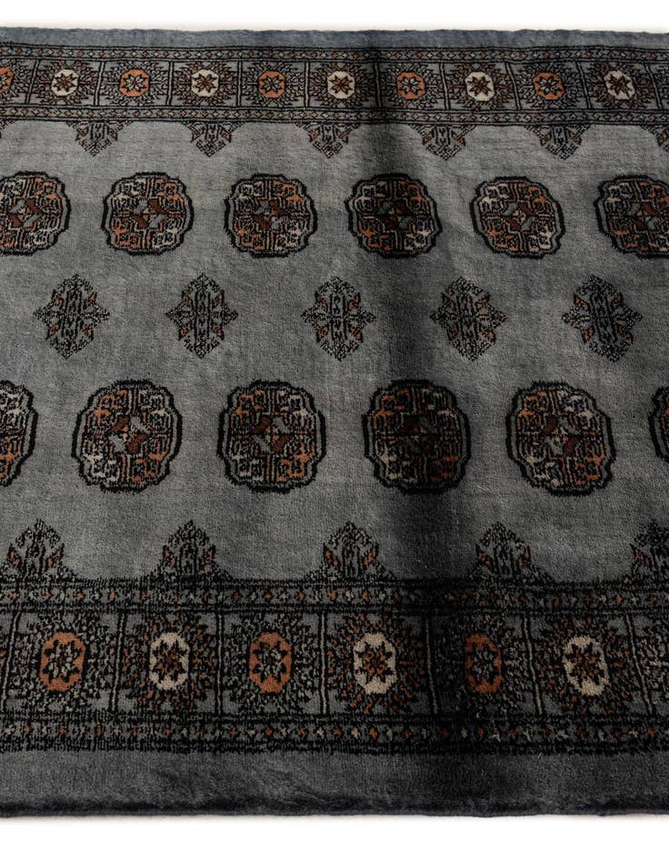 Detail image of  4' 3 x 6'  Hand Knotted Torkaman Persian Wool Rug
