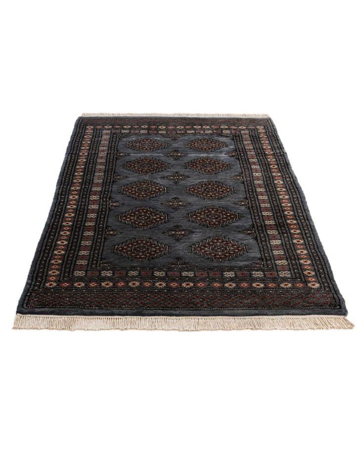 Detail image of  4' 3 x 6' 8  Hand Knotted Torkaman Persian Wool Rug