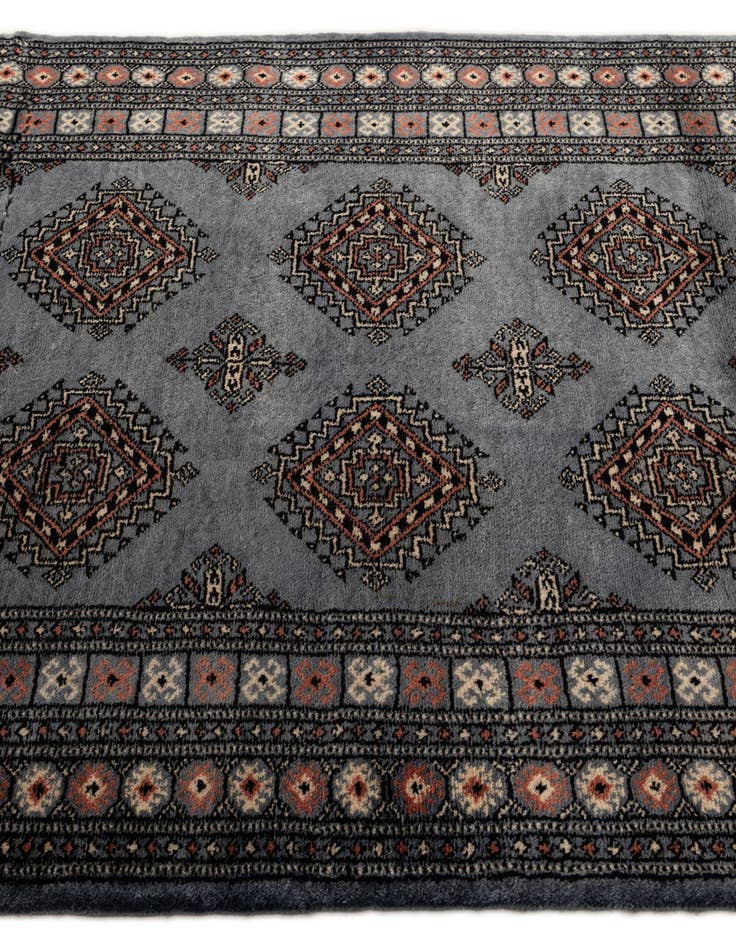 Detail image of  4' 3 x 6' 8  Hand Knotted Torkaman Persian Wool Rug