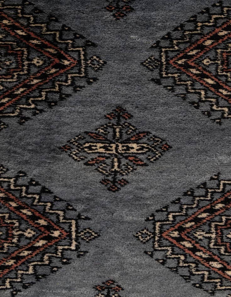 Detail image of  4' 3 x 6' 8  Hand Knotted Torkaman Persian Wool Rug