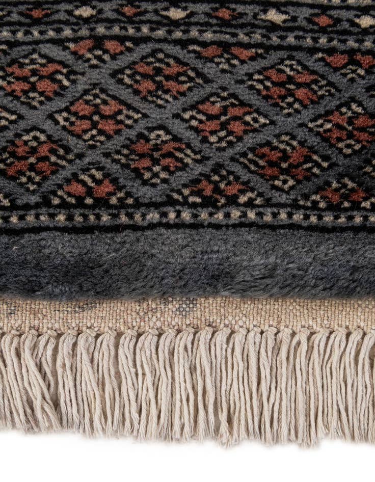 Detail image of  4' 3 x 6' 8  Hand Knotted Torkaman Persian Wool Rug