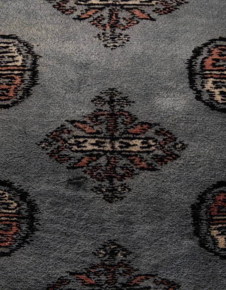 Detail image of  4' 2 x 6' 3  Hand Knotted Torkaman Persian Wool Rug