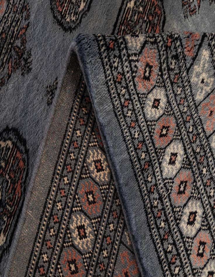 Detail image of  4' 2 x 6' 3  Hand Knotted Torkaman Persian Wool Rug