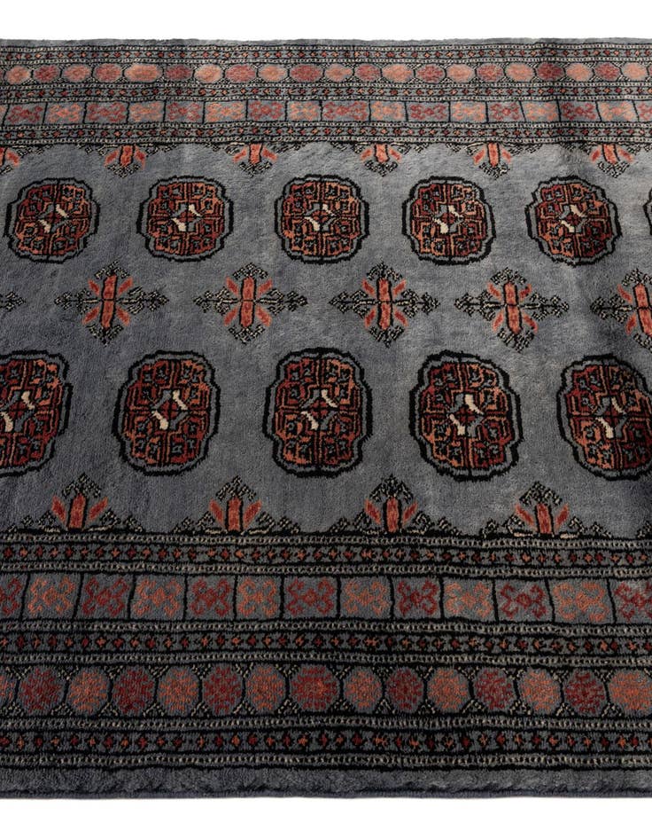 Detail image of  4' 1 x 5' 7  Hand Knotted Torkaman Persian Wool Rug