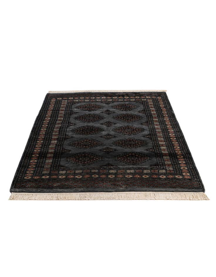 Detail image of  4' 2 x 5' 9  Hand Knotted Torkaman Persian Wool Rug