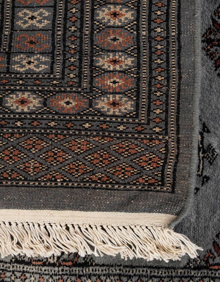 Detail image of  4' 2 x 5' 9  Hand Knotted Torkaman Persian Wool Rug