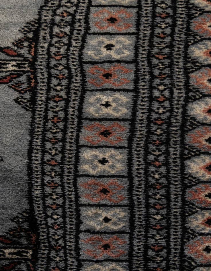 Detail image of  4' 2 x 5' 9  Hand Knotted Torkaman Persian Wool Rug
