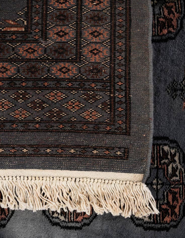 Detail image of  4' 4 x 6' 1  Hand Knotted Torkaman Persian Wool Rug